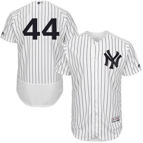 Yankees #44 Reggie Jackson White Strip Flexbase Authentic Collection Stitched MLB Jersey
